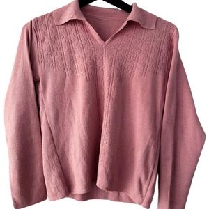 1940s 40s 50s True Vintage Grandma Open Collar Sweater Top Shirt Coquette Boho